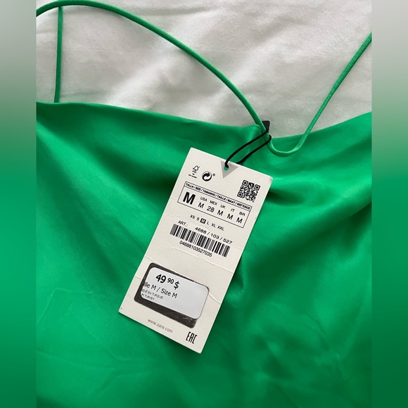 Zara Green Cowl Neck Slip Dress / M - Picture 4 of 4